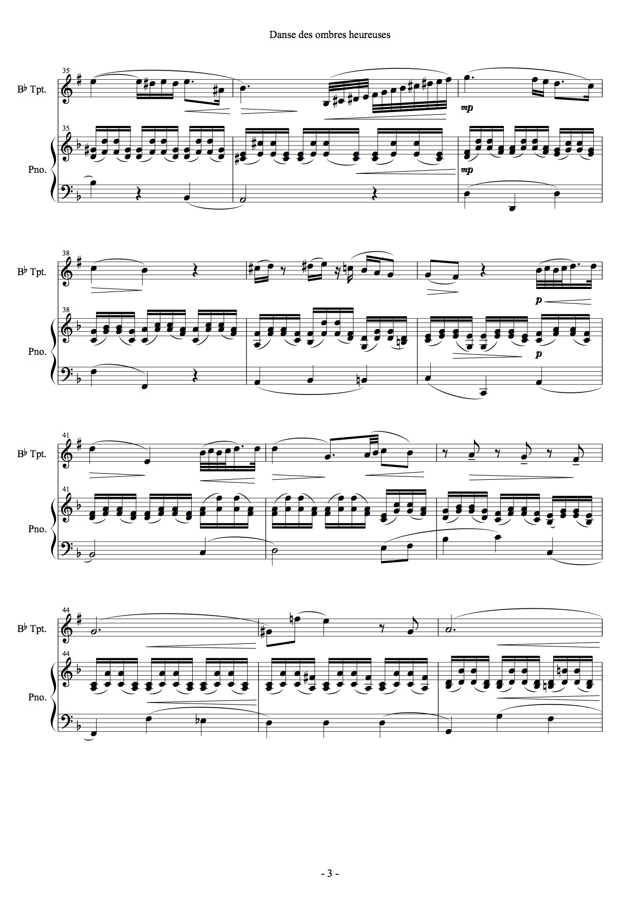 精霊の踊り (グルック) 鍵盤/管楽 - トランペットとピアノのための 